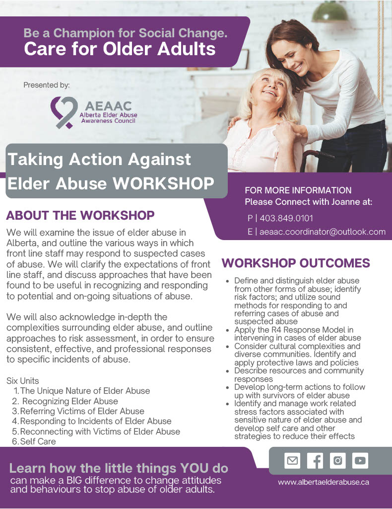 Taking Action Against Elder Abuse Workshop INFO